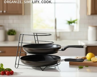 4-Tier Metal Pan Organizer, Modern Kitchen Cookware Rack