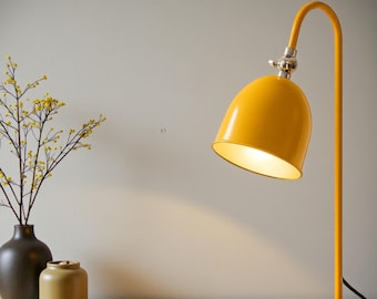 Wyjątkowa kolorowa lampa stołowa | Mała lampa biurkowa w stylu retro | Zielono-żółta lampka nocna do czytania przy łóżku, do biura i wystroju domu
