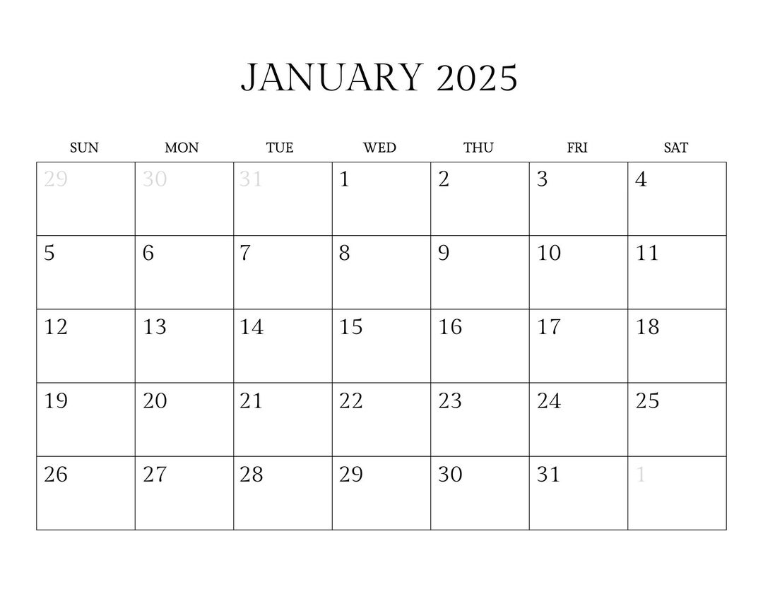 2025 Calendar Elegant Monthly Printable Etsy 2025 Calendar Elegant Monthly Printable Etsy