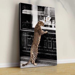 Panther in Jewelry Shop Vintage Photo Print - 1950s Fashion Wall Art Canvas