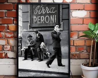 Men in a Street of Napoli Canvas poster- Italy Vintage Photo Poster - Antique Bar Decor - Canvas Poster - Bar Decor - Cafe Wall decor - Gift