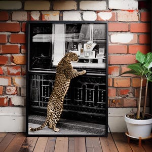 Panther in Jewelry Shop Vintage Photo Print - 1950s Fashion Wall Art