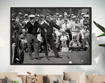 Black And White Ben Hogan and Arnold Palmer at Augusta 1966 - Canvas - Poster - Gift - Decor - Poster - Canvas