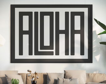 Hawaii Cali - Aloha Typography Art Print - Coastal Wall Art - Beach Decor - Tropical Poster  Beach House, Surfer Art, Art - christmas