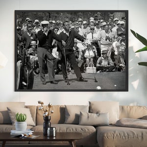 Ben Hogan y Arnold Palmer en blanco y negro en Augusta 1966 - Lienzo - Póster - Regalo - Decoración - Póster - Lienzo