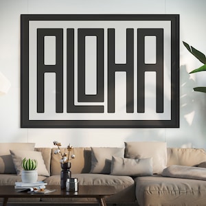 Aloha Typography Art Print: Hawaii Coastal Beach House Decor