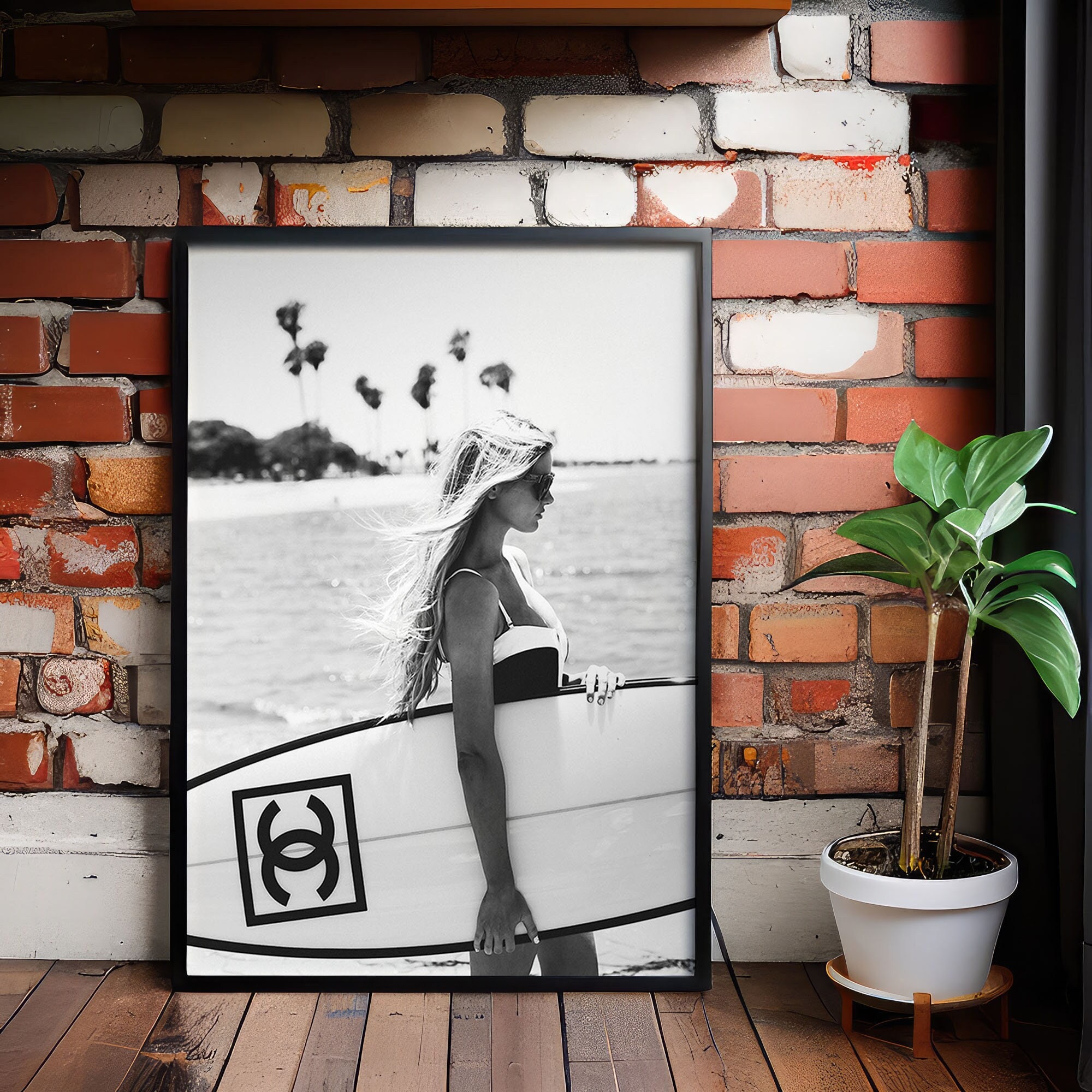 Surfboard Chanel Art - Etsy