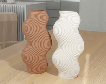 Aestetich Wave Vase - Unique Vase Gift for Mother - High Quality Home Decor - Personazible Accesory - Modern Vase Gift - 3D Printed Art