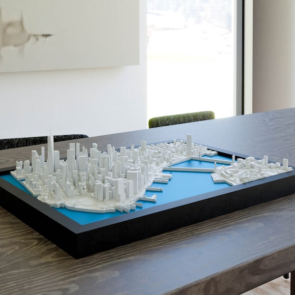 Manhattan 3D City Map - 3D Printed Wall Art - Stylish Home Decor - Decorative Table