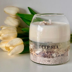 Deep Sea Candle, Beach Candle,  Gift for Beach Lover, Ocean Candle, Sea Scented Candle, light scented sea candle, Custom Perfect Gift Candle