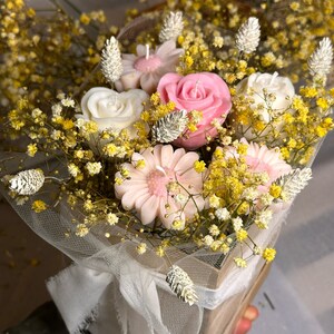 Caixa de flores com velas perfumadas | Vela de flores de margarida | Vela de girassol | Vela de rosas em palito | Presente de casamento para convidados | Presente para chá de bebê |