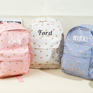 Sac à dos personnalisé pour tout-petit, sac à dos fleuri pour enfants, cartable préscolaire, sac à dos pour enfants, cartable pour tout-petit, sac à broder, cadeau enfant