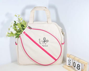 Personalized Tennis Tote: Custom Embroidered Travel Bag - 4 Colors