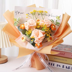 Gehäkelter Blumenstrauß, Muttertagsgeschenke, rosa, lila, blaues, immer währendes Geschenk für Mama, Abschlussgeschenke für Freund Schwester, Geburtstagsgeschenke