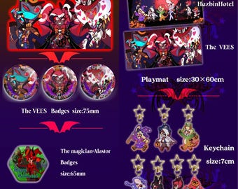 Halloween Series Hazbin Hotel Fanart Badges Keychains and Mouse