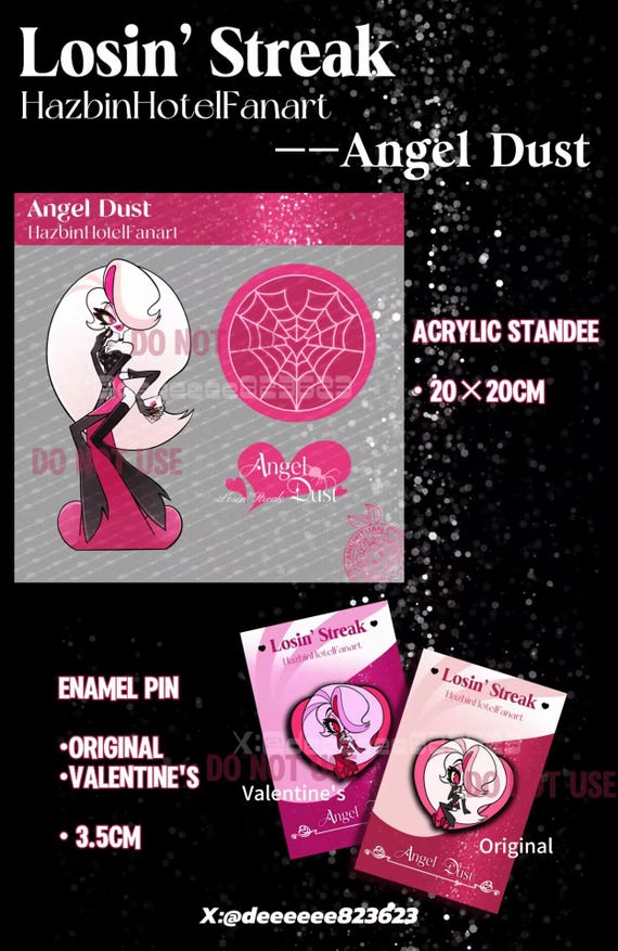 Hazbin Hotel Angel dust(エンジェルダスト)ピンズ PRE-ORDER Losin'streak Angel Dust Enamel Pin and Standee Hazbin
