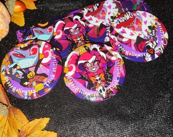 Halloween Series Hazbin Hotel Fanart Badges Keychains and Mouse
