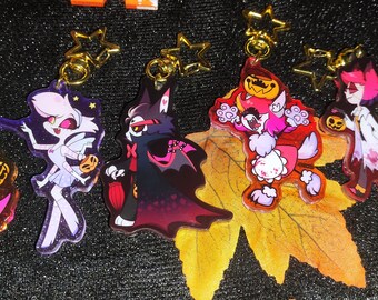 Halloween Series Hazbin Hotel Fanart Badges Keychains and Mouse