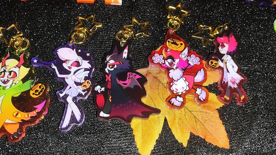 Halloween Series Hazbin Hotel Fanart Badges Keychains and Mouse