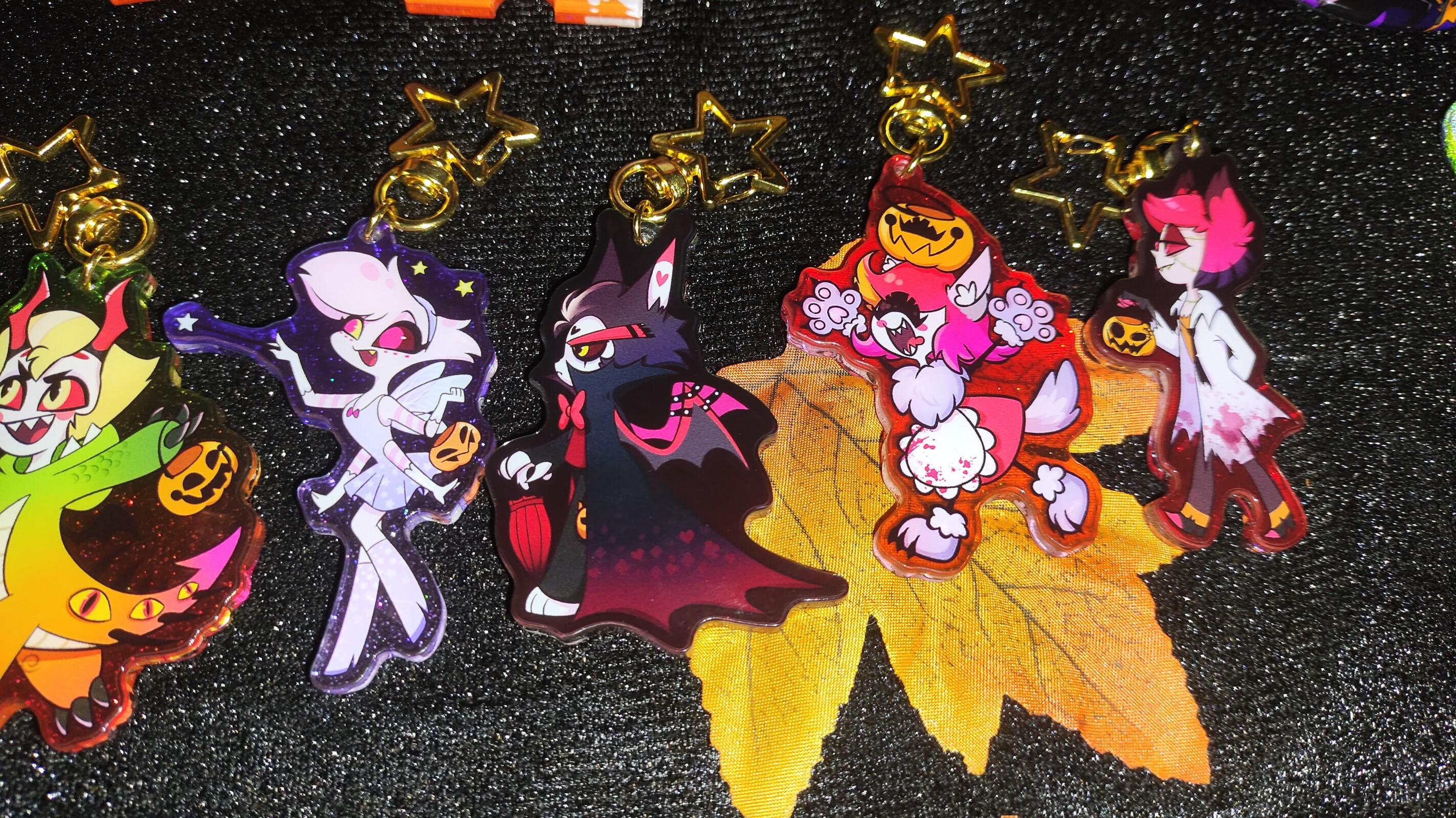 Halloween Series Hazbin Hotel Fanart Badges Keychains and Mouse