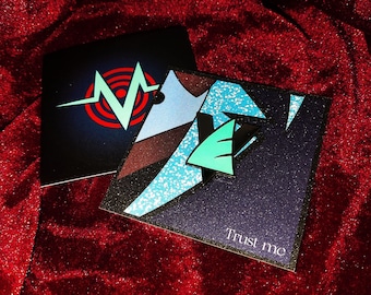 PRÉ-VENDA: Broche de esmalte do Vincent Whittman, o Humano Vox, arte de fã de Hazbin Hotel