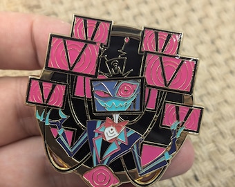 Emaille pin van Alastor Lucifer Vox Val Hazbin Demons Fan