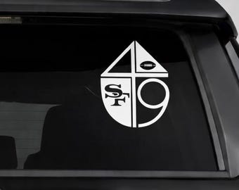 SF, San Francisco, Shield logo, Niners football, Decal, Sticker