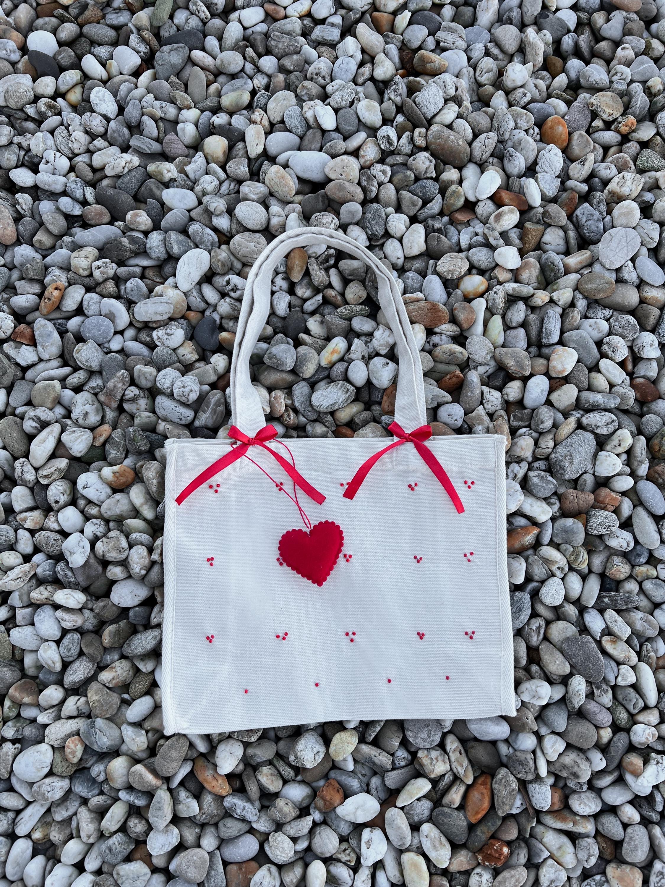 Bag Heart Pattern Tote Bag Heart Heart Bag Pattern Red Heart