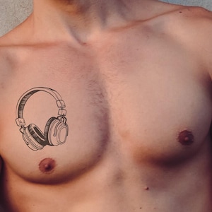 Headphones Temporary Tattoo – For Music Lovers
