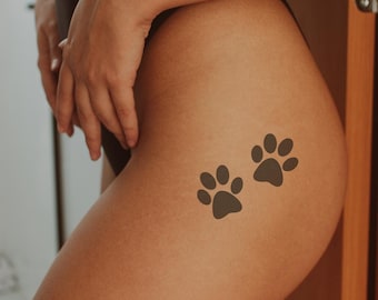 Paw Print Temporary Tattoo – Pet Lover Gift, Waterproof