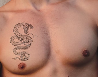 Snake Temporary Tattoo Design - A Symbol of Transformation and Power