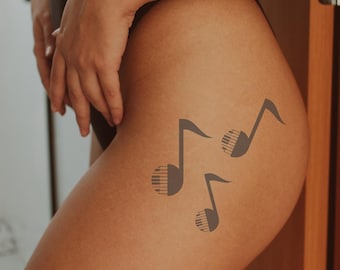 花のト音記号タトゥー - 咲き誇るメロディー - Etsy 日本