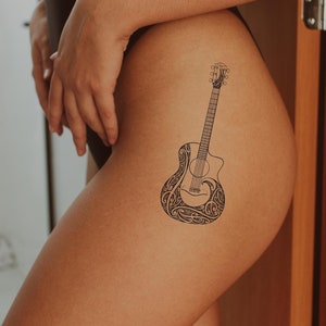 Temporary Guitar Tattoo – The Perfect Accessory for Music Lovers!
