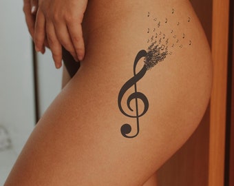ミニマリストの音符タトゥー - シンプルさの中に優雅さ - Etsy 日本