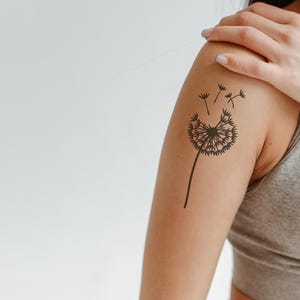 Minimalist Dandelion Temporary Tattoo – Nature-Inspired Floral Design, Elegant & Delicate, Premium Plant-Based Ink