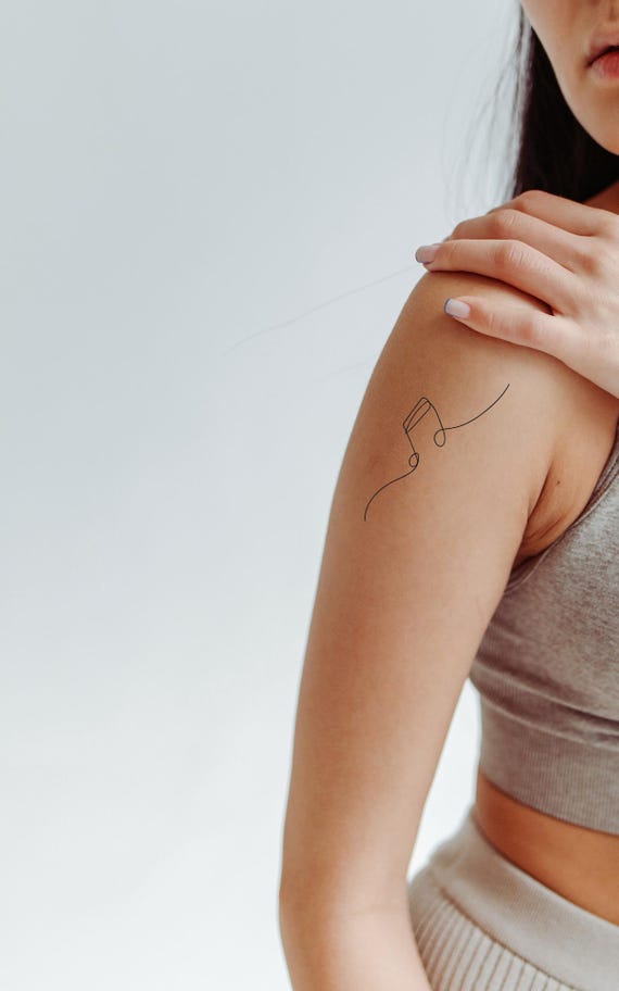 Minimalist Music Note Temporary Tattoo - Elegance in Simplicity - Etsy