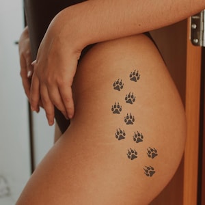 Tatuaje temporal de huella de animal: diseño divertido y atrevido / Perfecto para amantes de los animales - Fácil de aplicar