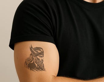 Temporäres Tattoo: Wikingerkrieger – Kunst aus der nordischen Mythologie