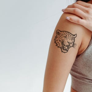 Roaring Tiger Head Temporary Tattoo – Bold, Fierce Design for Strength and Courage, Perfect for Men and Women | Temporary Body Art