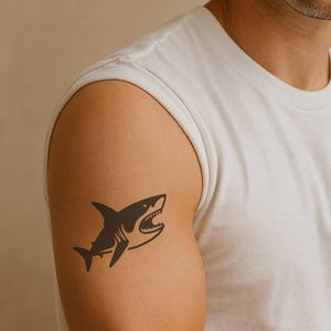 Unleash Your Inner Predator with the Fierce Shark Temporary Tattoo