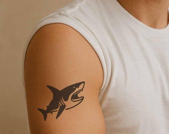 Leesgel Tatuaggi Temporanei Glitterati Per Bambini – 34 Adesivi A Tema Squalo, Metallici E Colorati, Perfetti Per Festa Di Compleanno E Regali