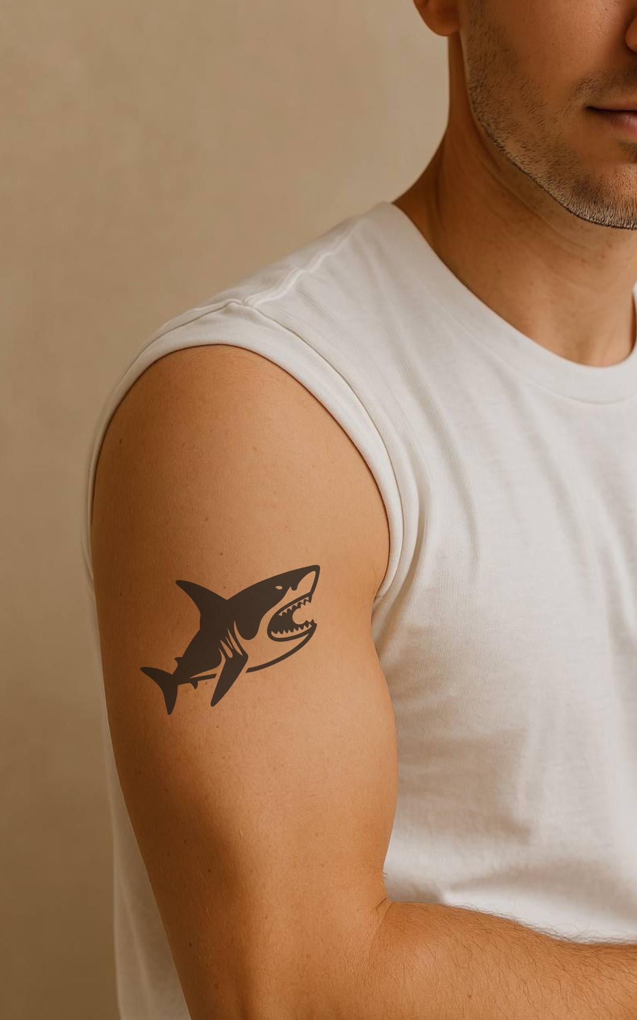 Unleash Your Inner Predator With the Fierce Shark Temporary Tattoo