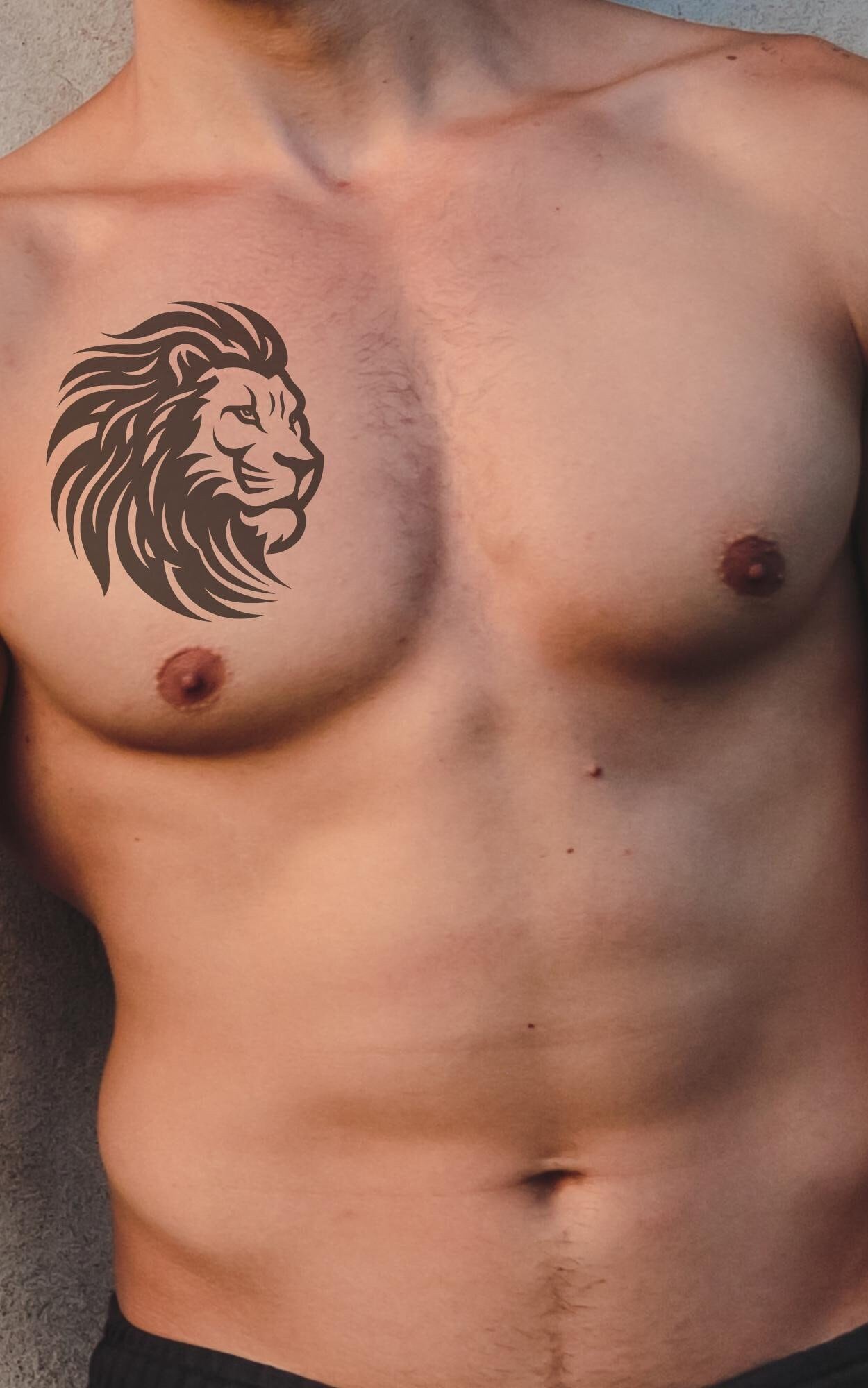 Tribal tattoo on chest and shoulder - Etsy België, image size:1250x2000