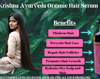 Herbal Hair Growth Serum. This serum is made with over 18 Indian herbs and organic oils, promotes hair growth, nourishes scalp and more.