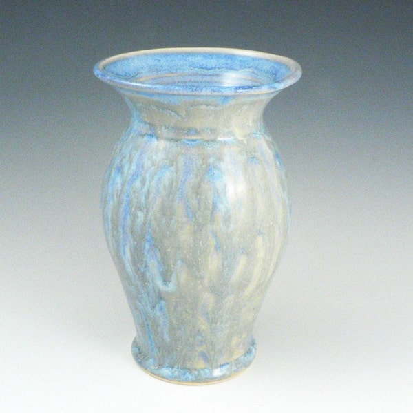 Rivulet Vase in Blue and Cream \/ Handmade Pottery