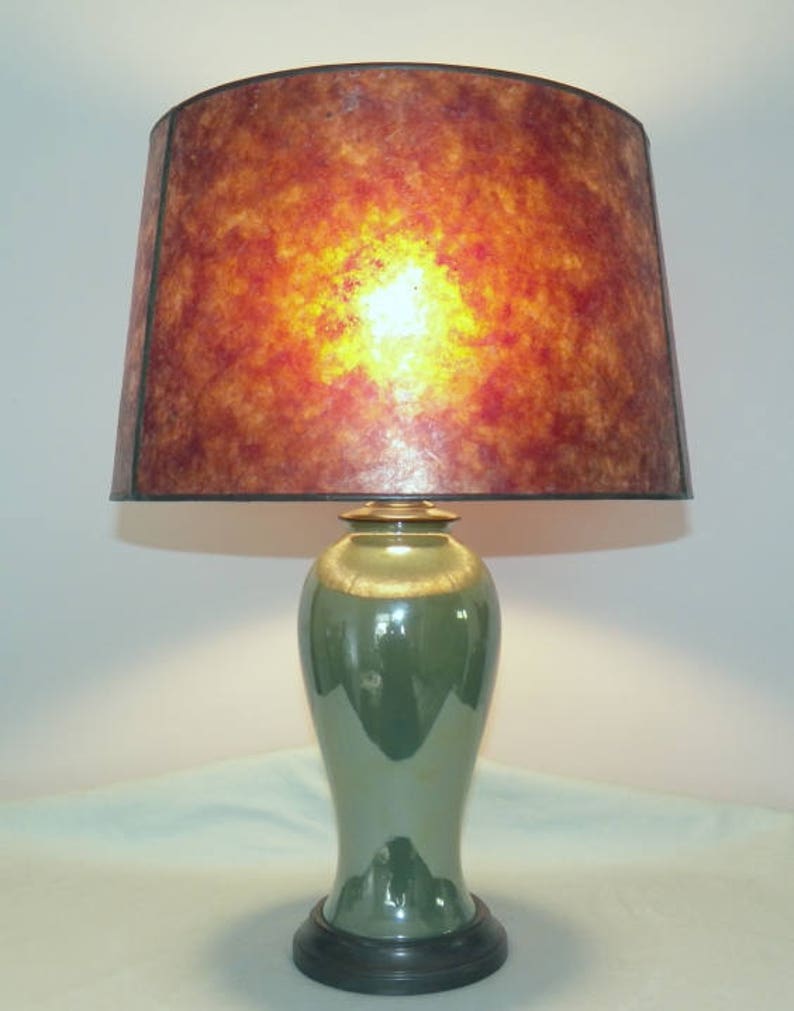 Ships Now Dark Amber Nym Arts Mica Lamp Shade For Your Vintage Antique Base