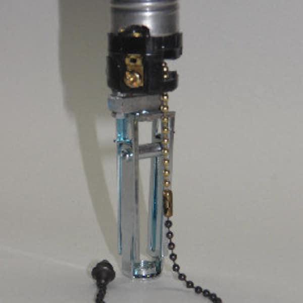 Rembrandt vertical pull chain socket replacement with Acorn Pull and 5" paper candle tube.