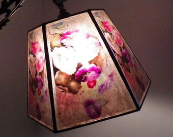 Petunias UNO Mica Shade for your Antique Vintage Bridge Floor Lamp