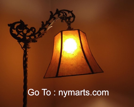 Vintage Antique Bridge Lamp Shade Replacement UNO Hex Morning