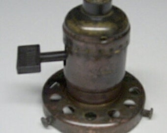 UNO Lamp Socket  & 2 1/4"  Fitter Ring Adapter PATINATED not painted